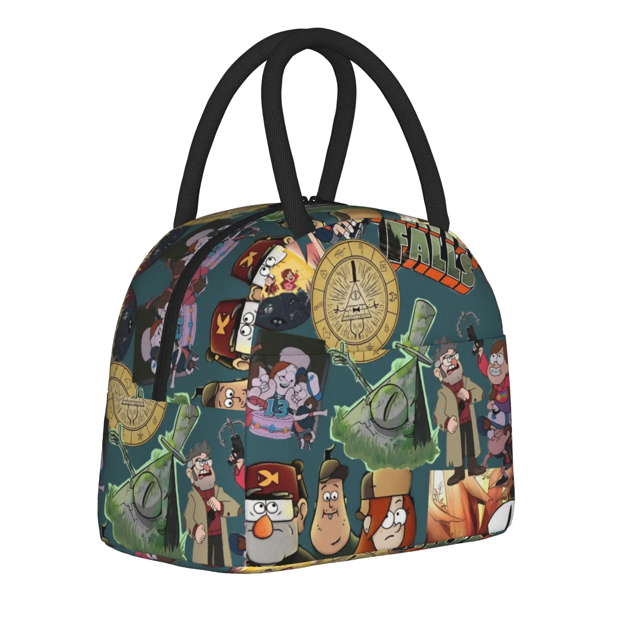 G-Gravity Falls Thermal Insulated Lunch Bags for School  Portable Food Bag Container Men Women Cooler Thermal Lunch Box
