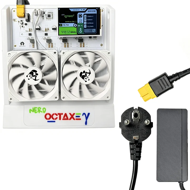 NerdOctaxe BTC Miner 12TH/s 160W 16J/Th 8*BM1370 ASIC Chips 2.4G WiFi Open-Source-Mining-Maschine für Bitcoin-Mining