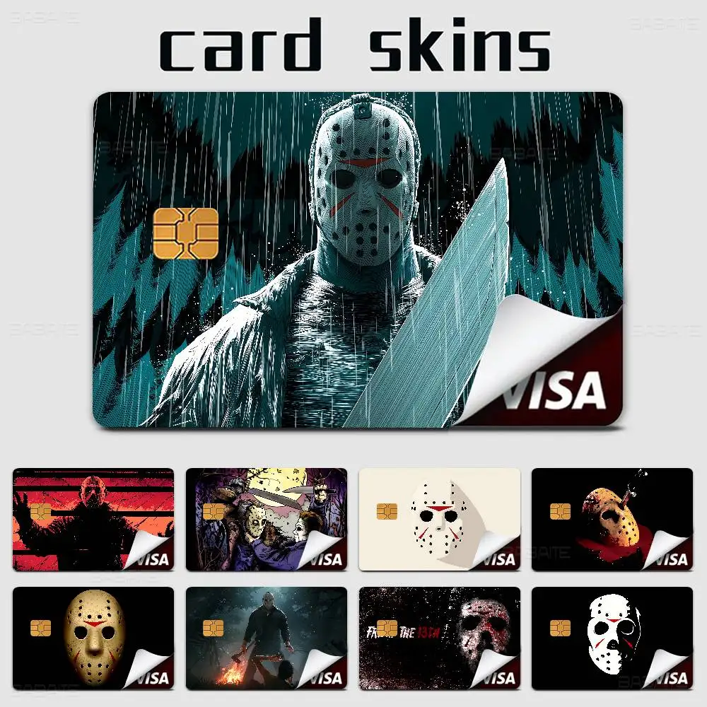 فيلم رعب جيسون V-Voorhees أنيمي ينفق أو حفظ قذيفة مضحكة على قبالة رقيقة جدا لا تتلاشى ملصق غطاء الجلد فيلم للخصم