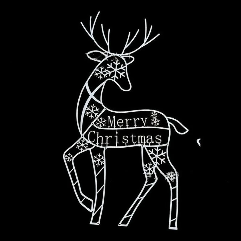 

Светодиодный рождественский олень, три семейных уличных металлических светящихся ювелирных изделий, подходит для рождественских и развлекательных ветен