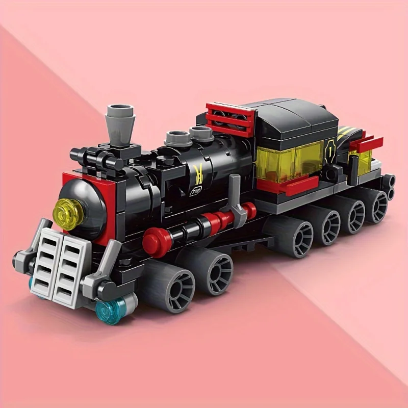 Six-in-one Mini Train Model Assembly Building Blocks Educational Toy，Building Block Toy，Children's Educational Building Block To