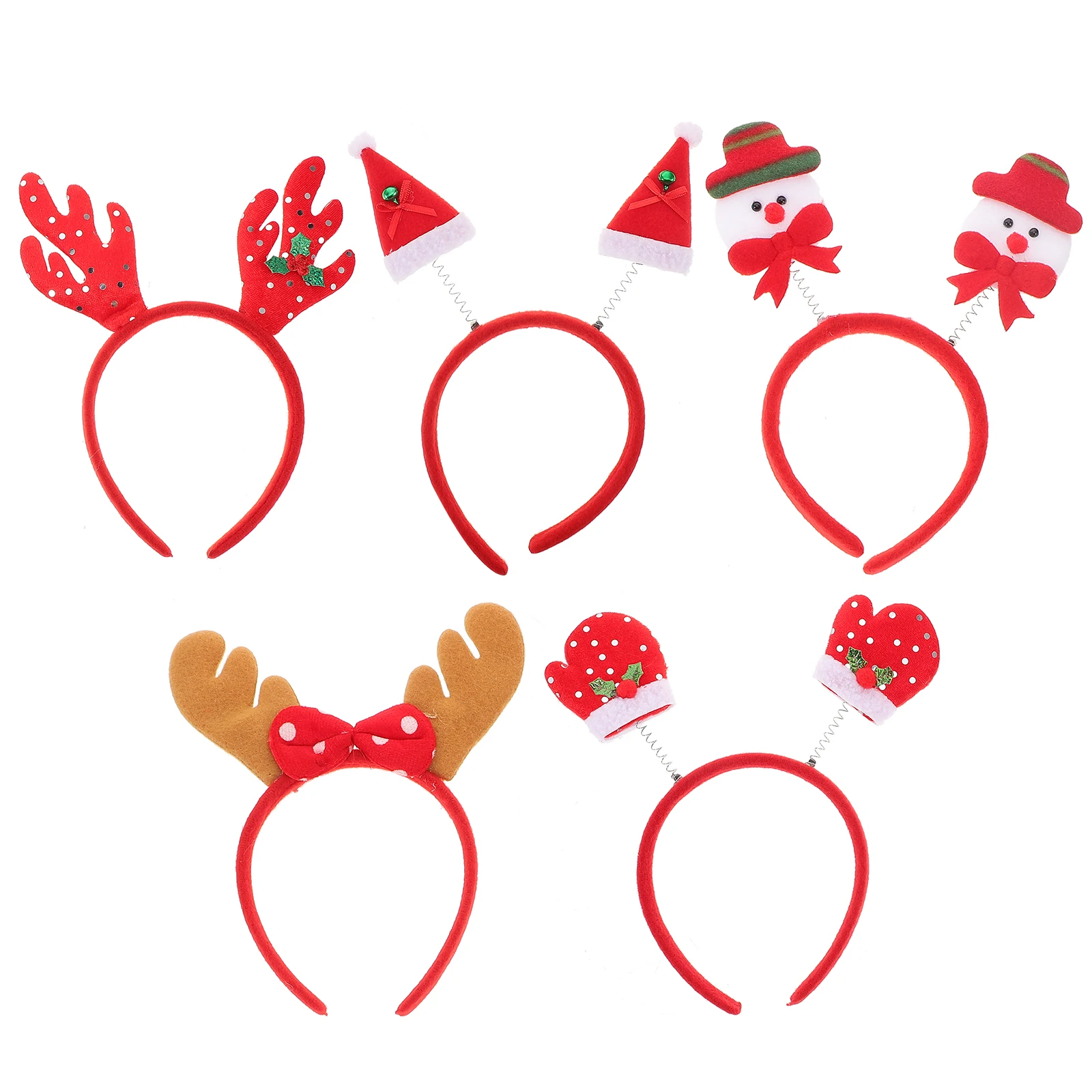 

5pcs Kids Headband Lightweight Non-deformation Christmas Hair Accessories Ideal Costume Parties Carnival Holiday Gifts