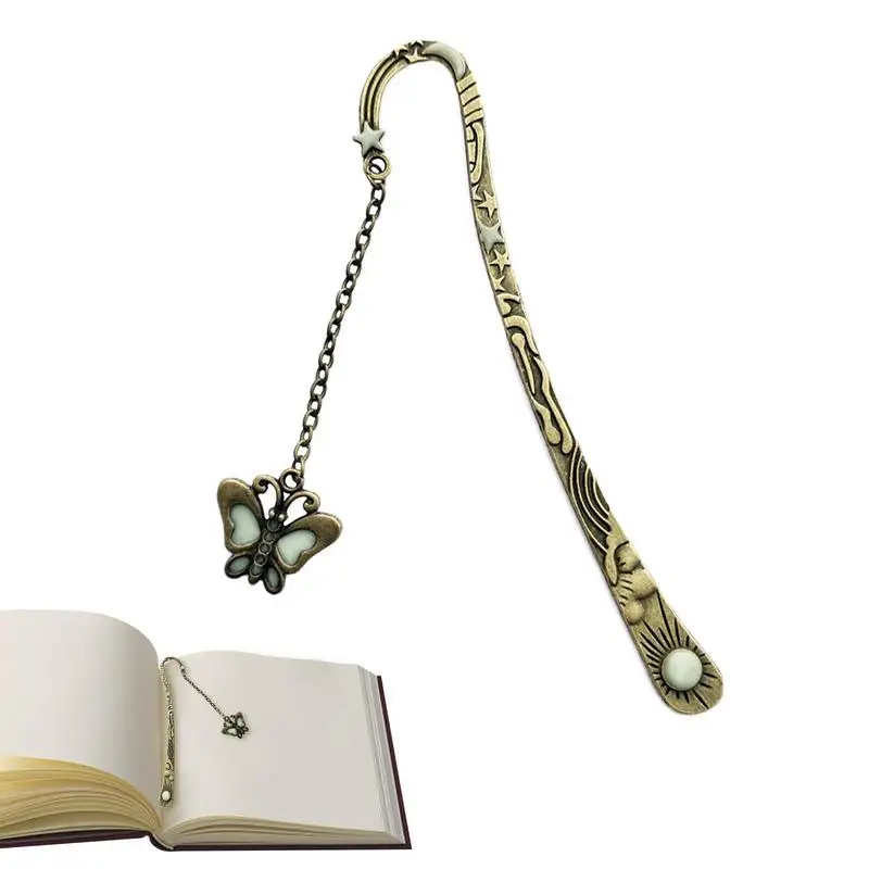 Retro Luminous Metal Bookmark Butterfly Dragonfly Bookmark Children Stationery Student Gift