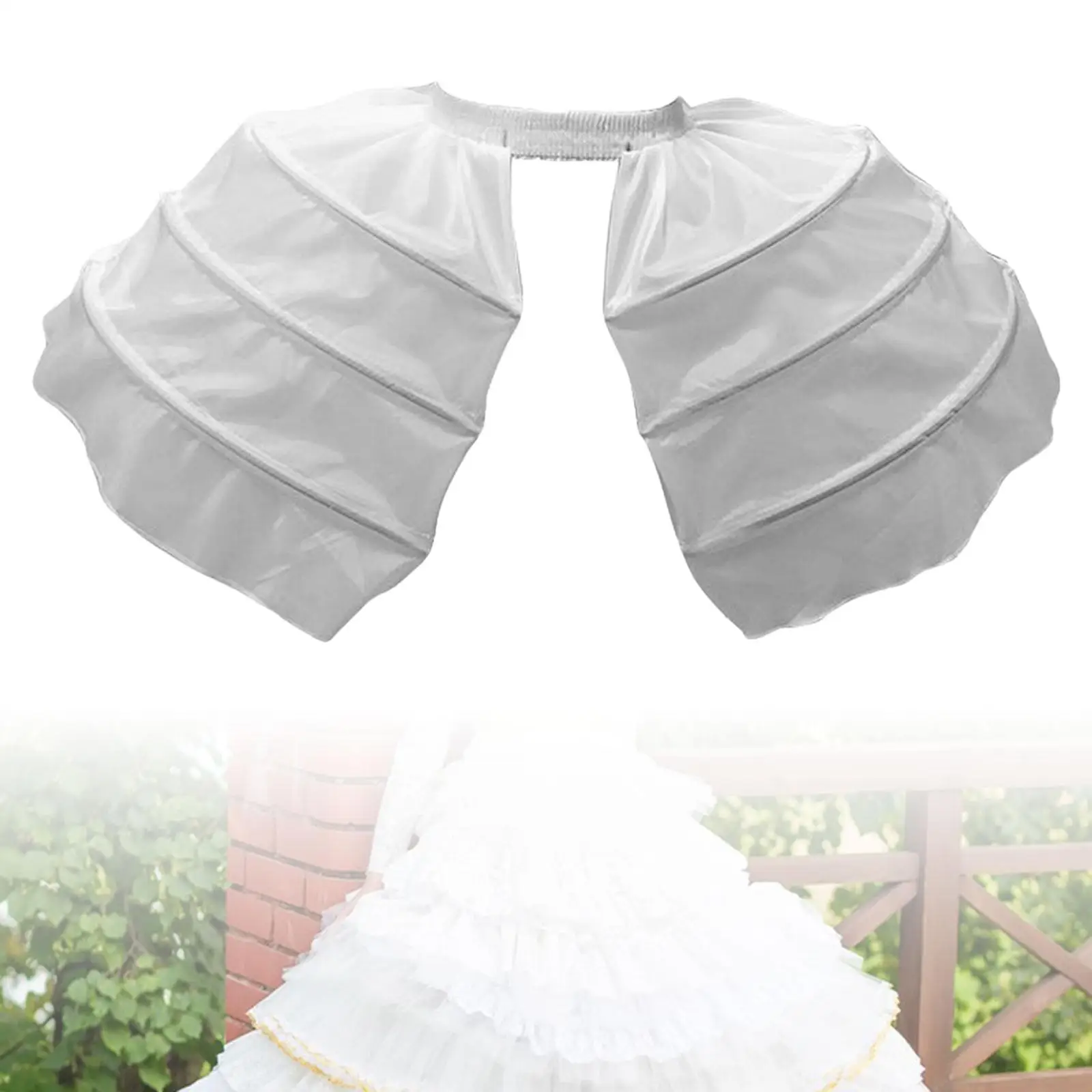 

Dress Bilateral Petticoat Cage Hoop Skirt Petticoat Baroque Elastic Waistband Women Crinoline Petticoat for Costume