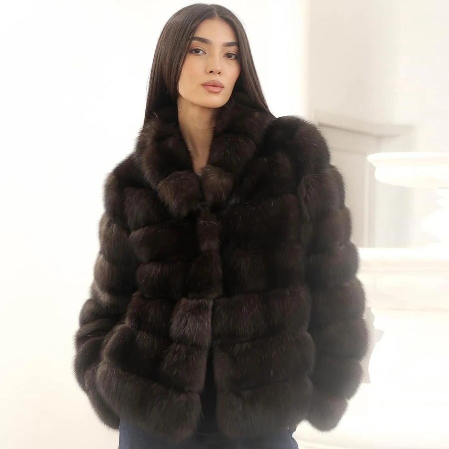 

Real Fox Fur Coat Women 2024 Luxury Winter Coats Short Natural Fur Jackets High Quality Warm Clothes