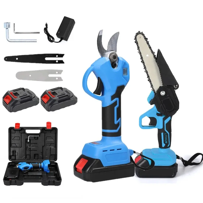 

Mini Portable Electric Garden Scissors 4/6inch Chainsaw Brushless Pruner Battery 30mm Electric Pruner Shear