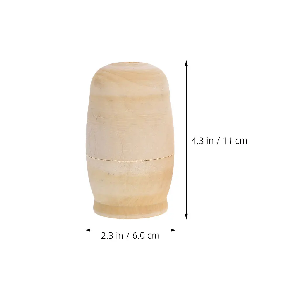 5 Zestawów Rosyjskich Drewnianych Matrioszek DIY, Niepomalowane, Do Rysowania, Zestaw Kreatywny, Prezent Świąteczny, Rękodzieło DIY, Matrioska