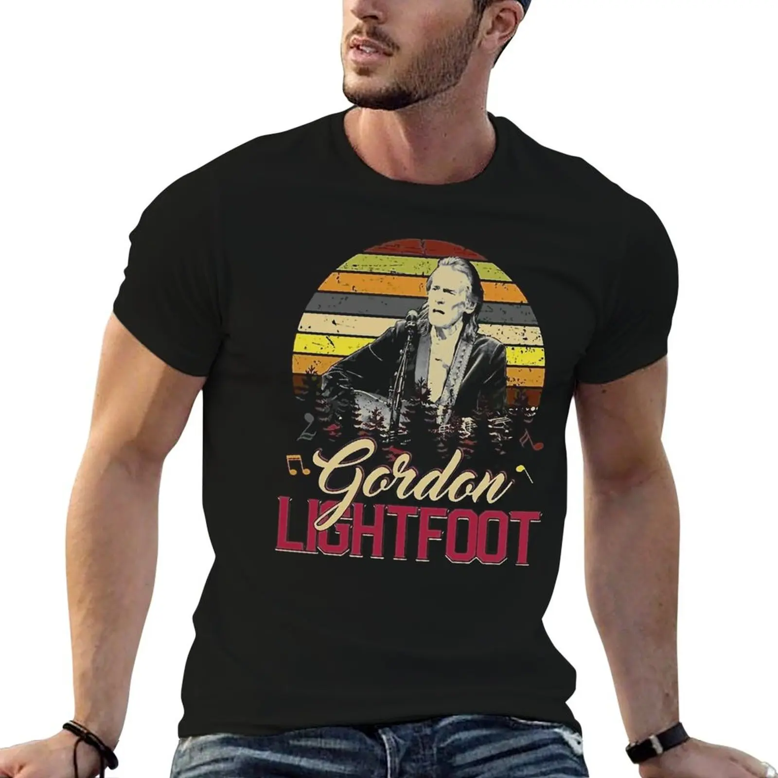 Gordon Lightfoot Fan T-Shirt Basic Solid Color Casual Tee Shirt