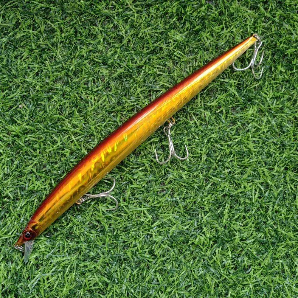 MUKUN Ultra Long Casting Slim Minnow schwimmender Angelköder 210 mm 34 g 10–100 cm Salzwasser künstliche große harte Köder – Detail 4
