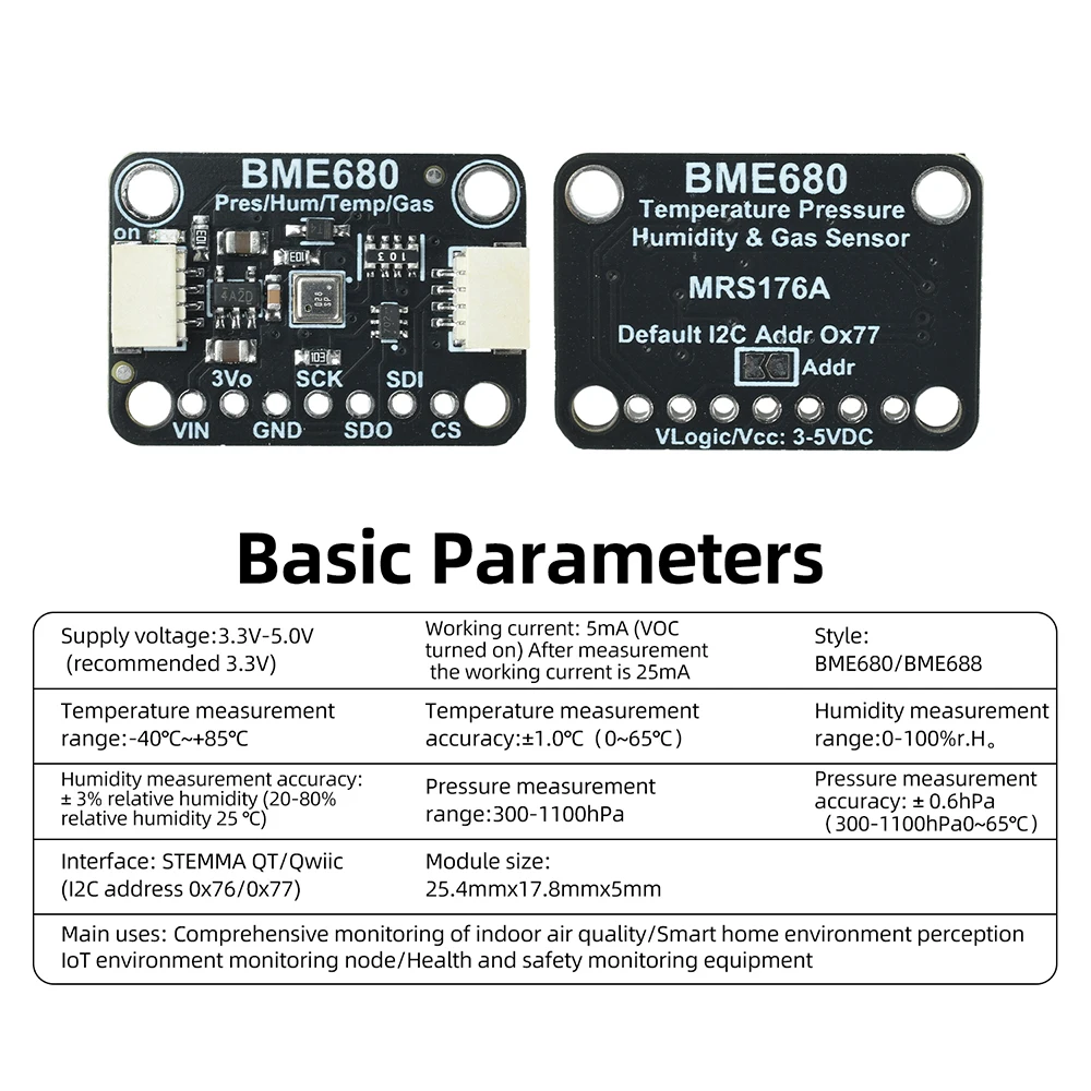 BME688 Umweltsensormodul für Smart Home IoT zur Luftqualitäts-, Temperatur- und Feuchtigkeitsmessung mit KI-Erkennung – Detail 8