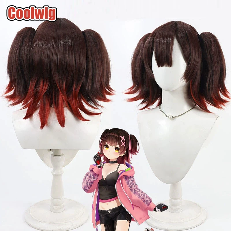 coolwig-cheveux-synthetiques-robocosan-cosplay-perruques-virtuel-youtuber-robocosan-30-cm-marron-degrade-rouge-queue-de-cheval-perruque-resistant-a-la-chaleur