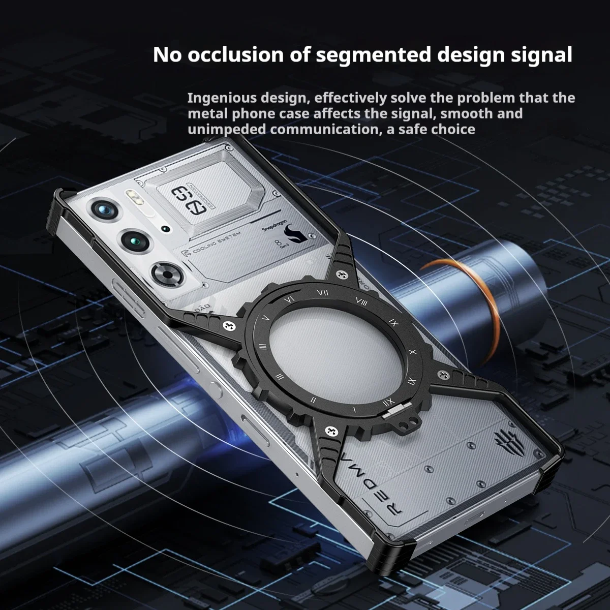 Magnetic Metal Armor Removable X Type Rimless stand Case,For ZTE Nubia Red magic 10 Pro plus 9S 8S Pro+ luminous Cases Cover