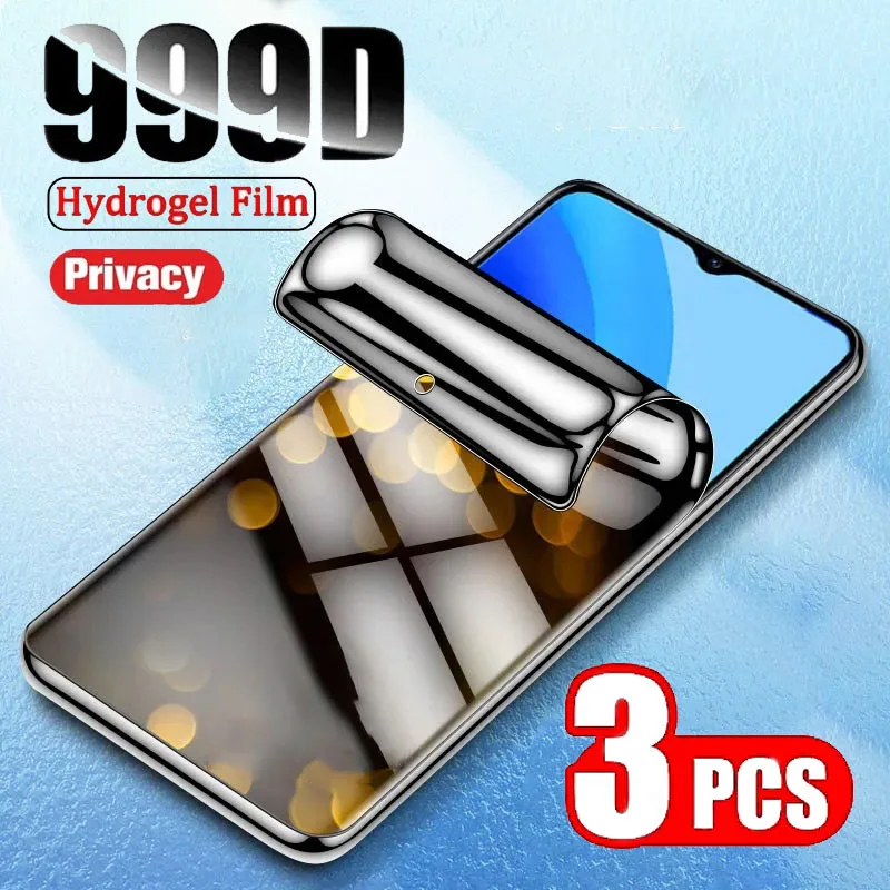3 Buah Hidrogel Privasi Anti Mata-mata untuk Realme Narzo N53 60 60x N61 N63 N65 70 Turbo 70x 80X 80 Pro Lite 4G 5G Pelindung Layar Flim