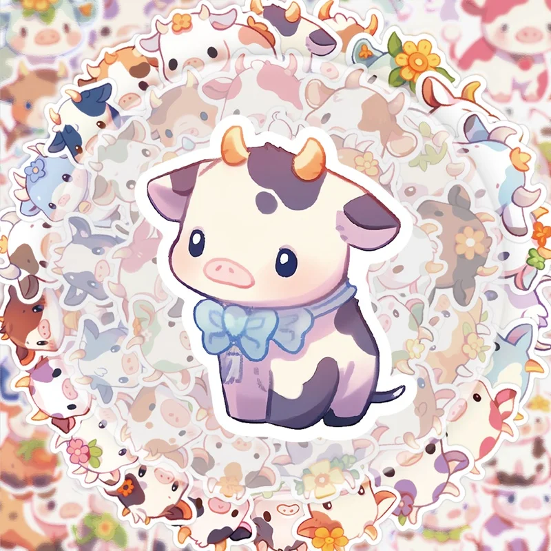 50 Rainbow Calf Stickers, Vibrant Sticker Decals, Multiple Styles Without Duplication, Suitable for Water Bottles, Laptops, Suitcases, Skateboards, Guitars, Party Decorations