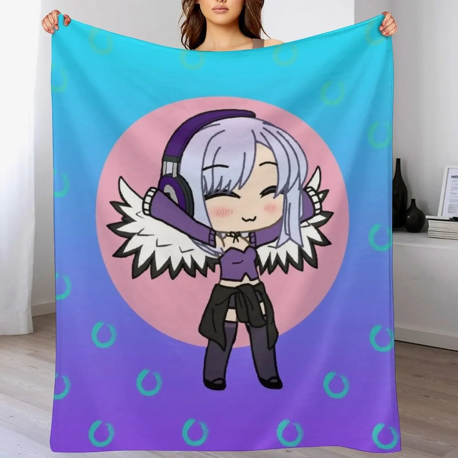 

Gacha Series Girl Naomi Luna - cute Gacha Girl with wings Throw Blanket Retros Bed Fashionable Beach christmas gifts Blankets