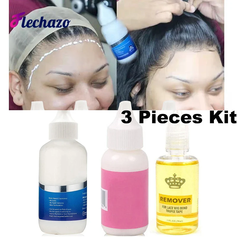 

Lace Wig Glue with Remover Kit Waterproof Hair Replacement Bonding Adhesive for Frontal Wig Poly Hairpieces Toupee Hair Systems