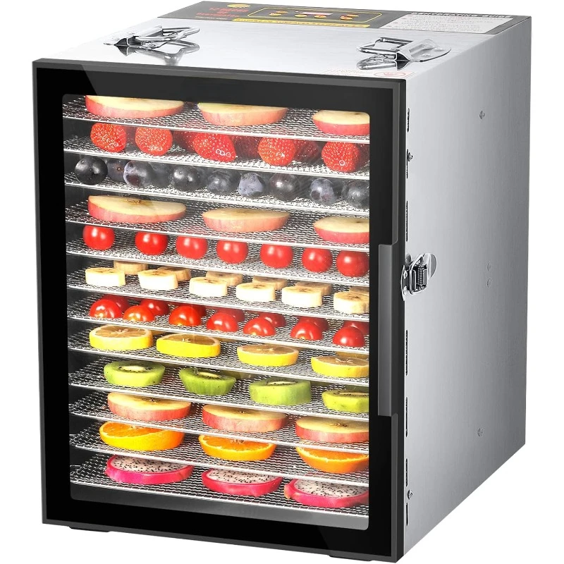 Food Dehydrator Machine, 12 Stainless Steel Trays, Dehydrators For Jerky, Meat, Fruit, Pet Treats, Vegetables, Herb