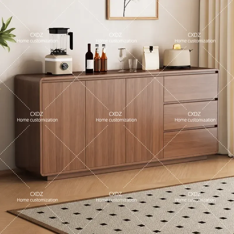 Solid Wood Dining Side Cabinet Modern Simple Living Room Storage Cupboard Tea Kitchen Locker Integrated Cabinet