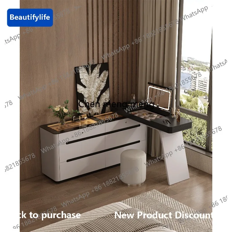

M183 Italian light luxury TV cabinet dresser combination integrated chest cabinet retractable corner makeup table