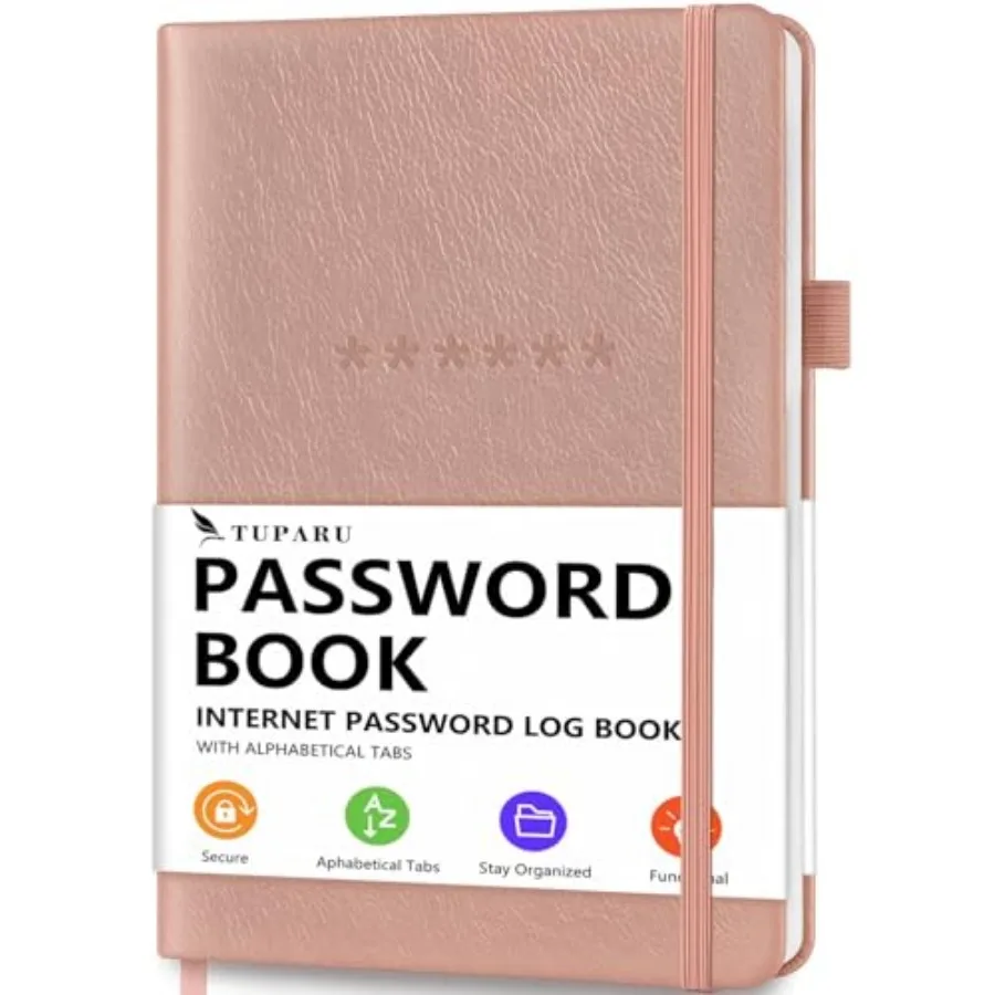Password Book with Alphabetical Tabs Hardcover Internet Address and Password Organizer Password Keeper Notebook for Computer an