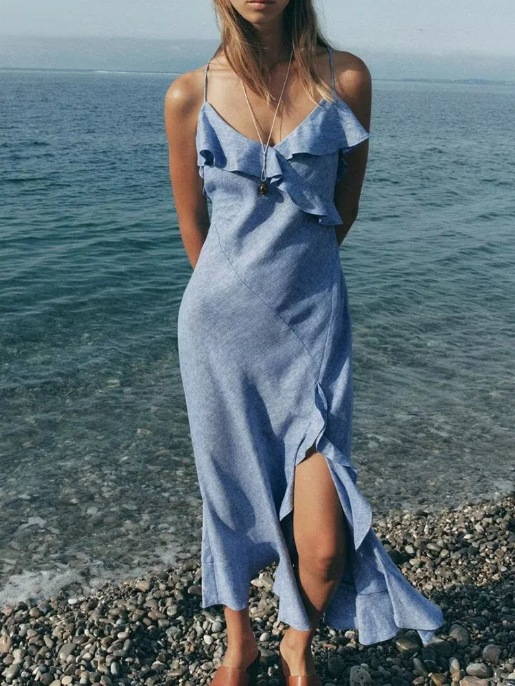 

Faionable Svel Bal Midi Dr New Arrival Summer 2025 Ele Sle Strapl Gown for Par Pure Color Dr