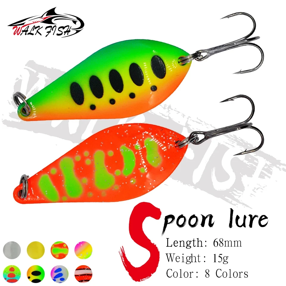 WALK FISH Spinning Angelköder 68 mm 15 g Angellöffel Forellenköder Angelköder Angelwobbler Spinner Köder Harter Köder
