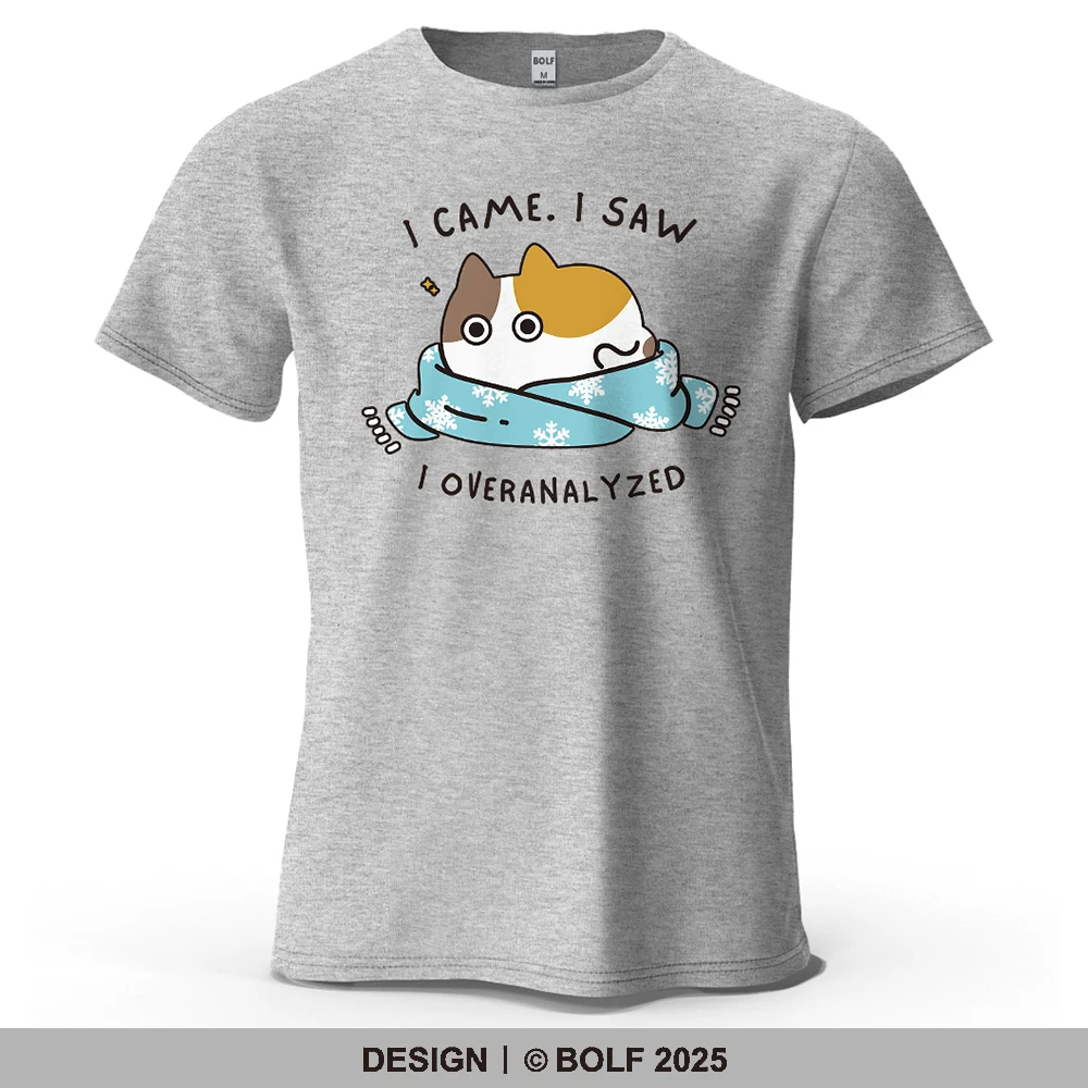 القط الفكاهة الفن المطبوعة تي شيرت رجالي 100% القطن المتضخم الحياة اليومية الفكاهة الجرافيك تيز للنساء بلايز تيز الشارع الشهير