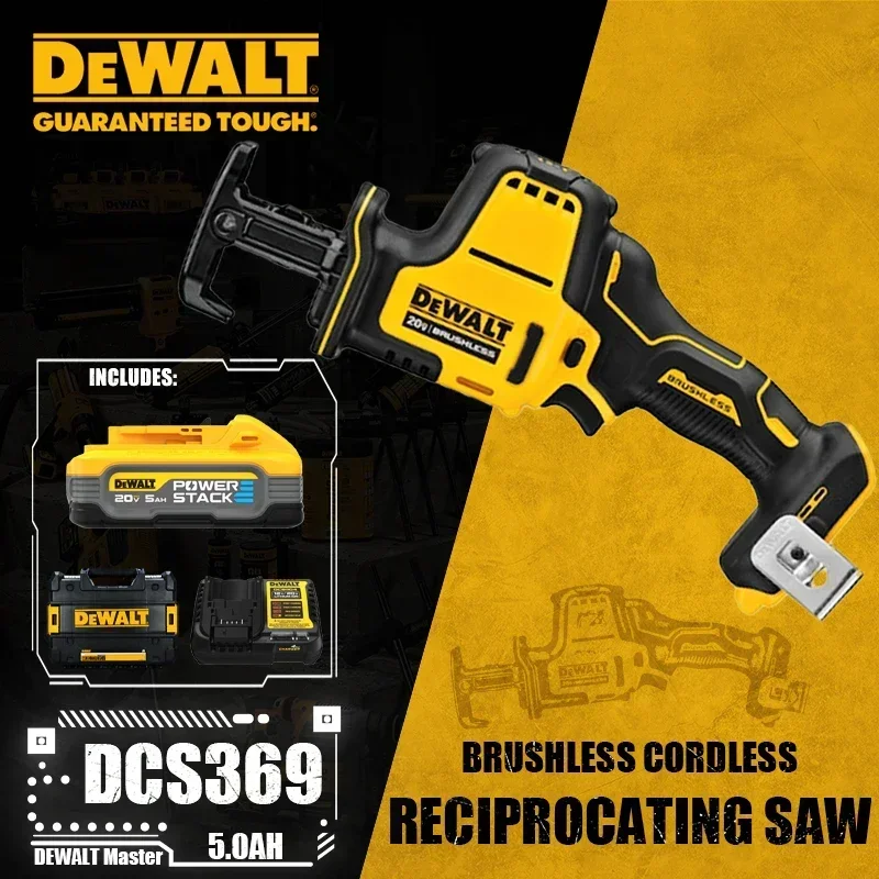 DEWALT DCS369 Kit Brushless Cordless One-Handed Reciprocating Saw 20V Lithium Power Tools 2800SPM With Battery Charger