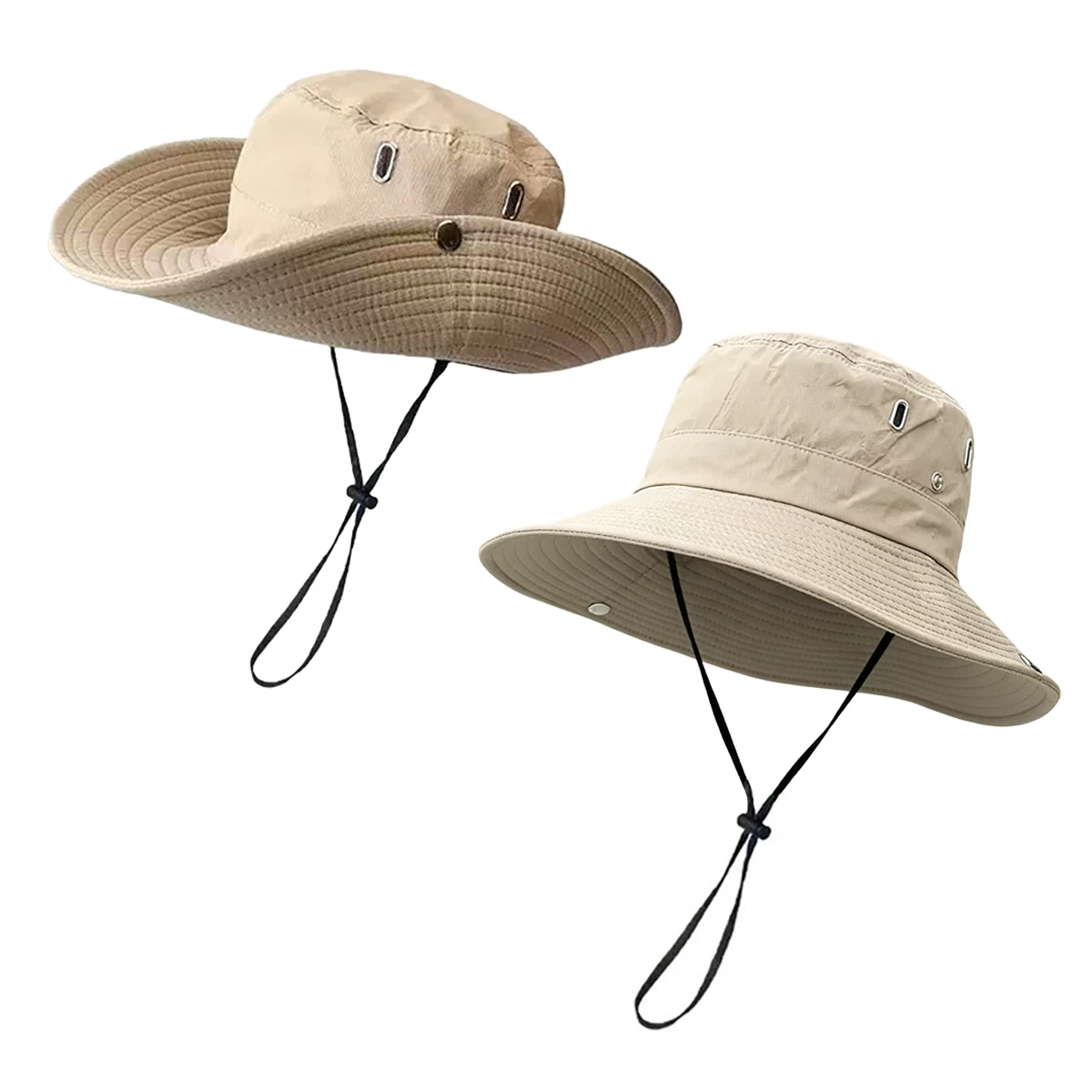AliExpress NONE Summer Men Bucket Hat Outdoor UV Protection Wide Brim Hunting Hiking Hat Fisherman Hat Beach Sunscreen Cap Fishing Cycling Caps