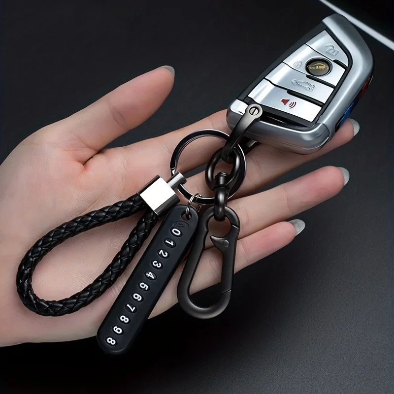 Car Key Chain Jewellery Braided Rope Car Chain Anti-lost Mobile Phone Number Plate Braided Rope Car Key Anti-lost Phone Pendant