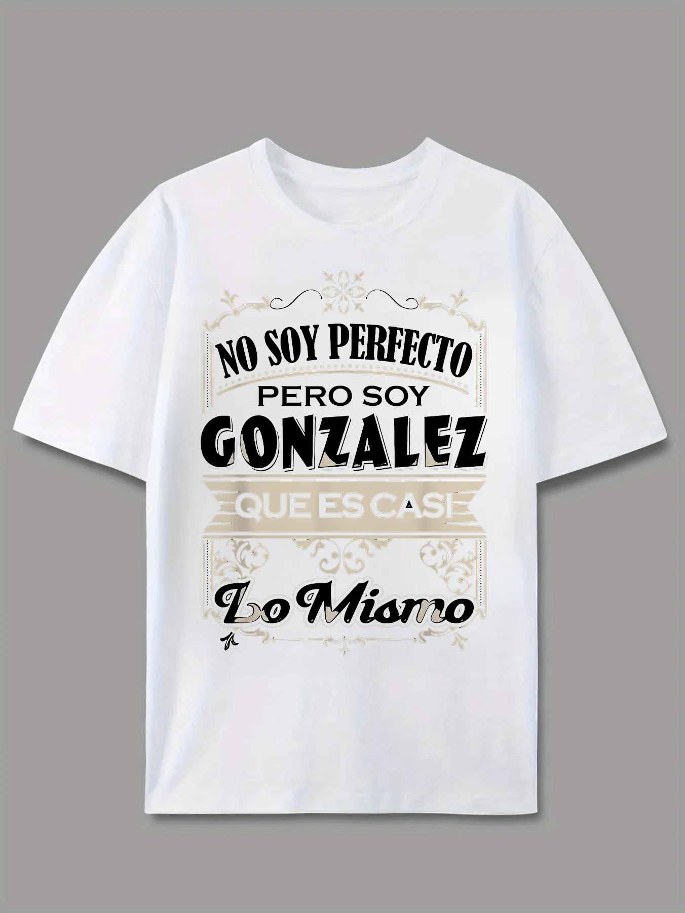 Men's Vintage Spanish Text T-Shirt - Retro Gonzalez Design, Suitable for Casual Wear, Machine Washable Crew Neck T-Shirt, Gift for Spanish Last Name Families (Gonzalez Surname)