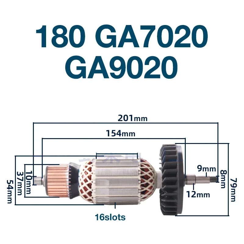 220V-240V Rotor Replace for Makita GA7020 Angle Grinder 180 Angle Grinder Rotor 7020 9067 Rotor Angle Grinder Accessories