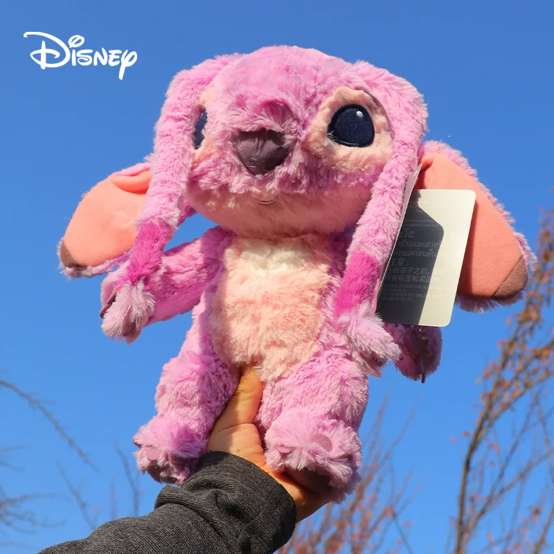 

28cm Angel Stitch Plush Toy Disney Lovely Stitch Doll Soft Stuffed Animal For Girls 7years Old Hot Anime Figures Gifts For Kids