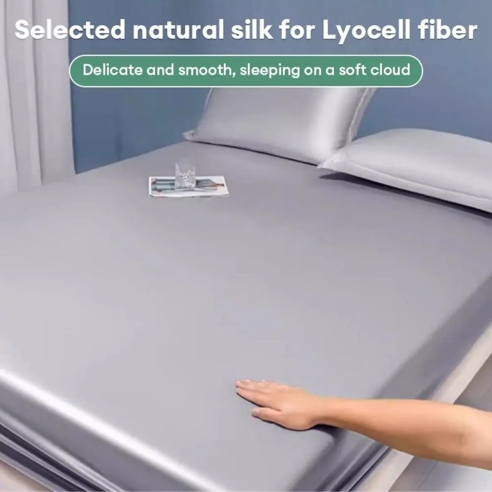 

Mattress Topper Waterproof Mattress Cover Satin Silk Dust Proof Mattress Pad Breathable Elastic Matress Protector Bedroom