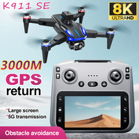 K911SE Drone 8K HD GPS Optical Flow Positioning With Screen Remote Control 360° Laser Obstacle Avoidance Brushless 5G RC UAV Toy