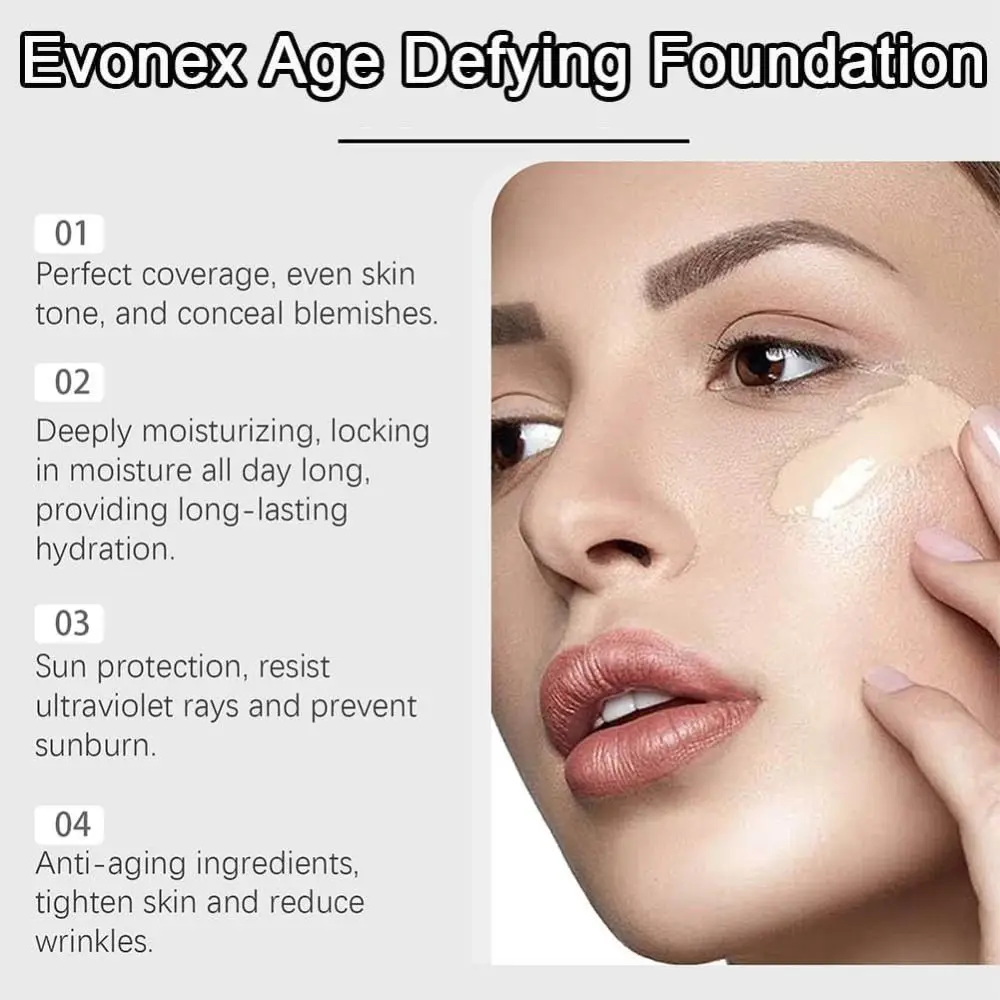 New Light Evonex Age Defying Foundation Sheer Tinted Liquid Primer Moisturizing Coverage Face Sunscreen Face Makeup