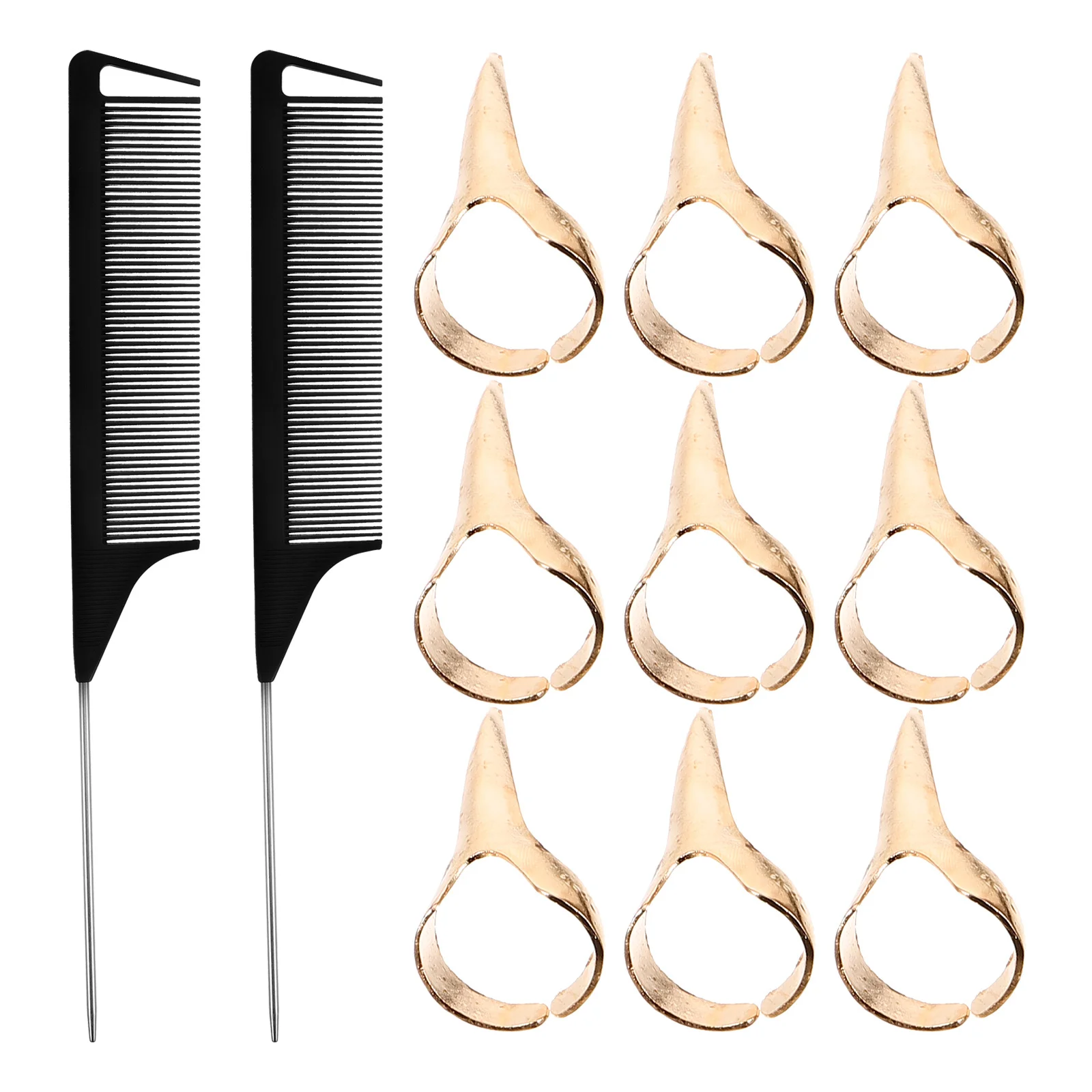 모든 모발 타입에 적합한 디탱글 콤 세트 1세트, 전문 이발사용 커팅 및 스타일링 빗, 사용하기 쉬운 헤어 파팅 도구