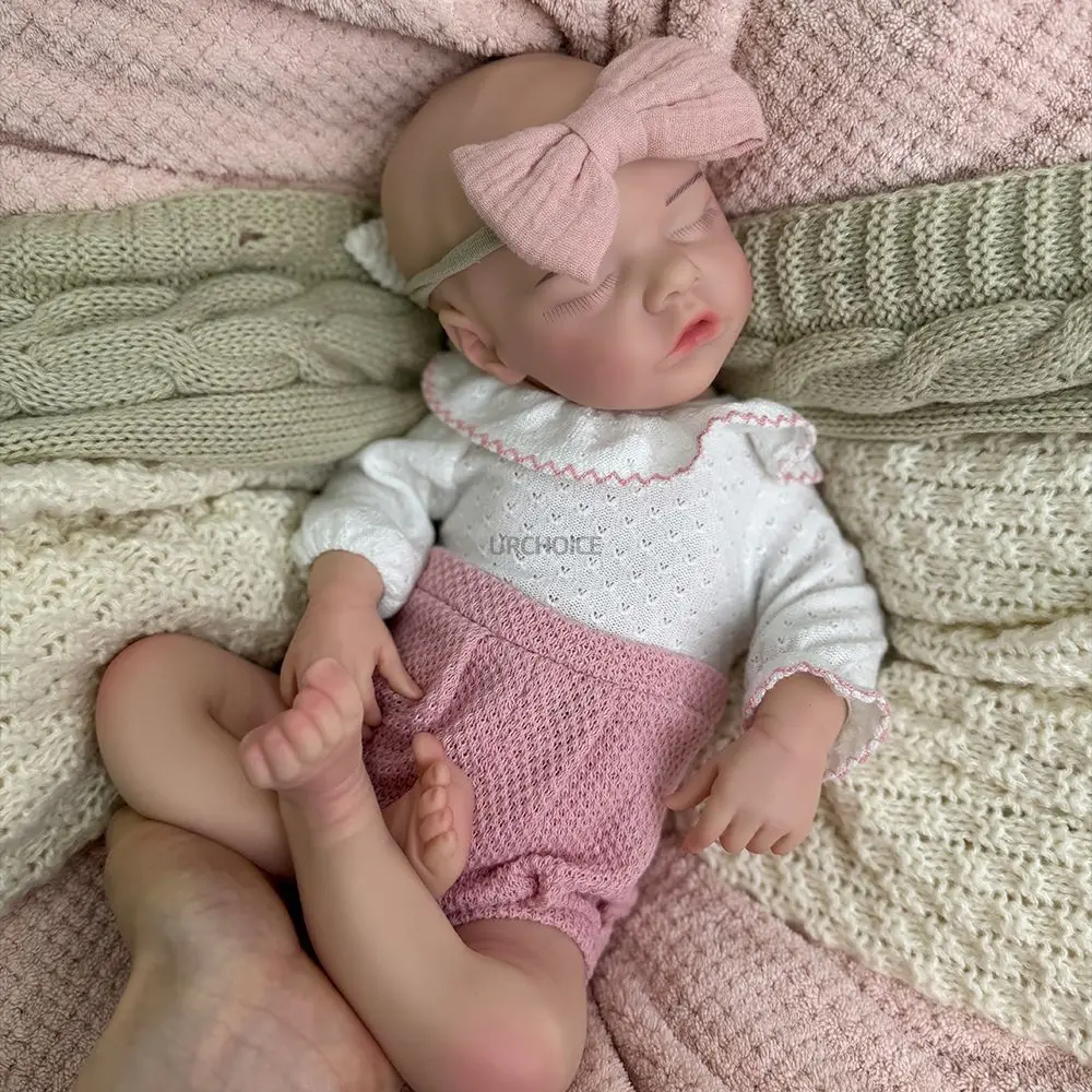 Curación de 17 pulgadas de silicona suave renacido bebé niña muñeca realista abrazo bebé para la comodidad alivio de la ansiedad y apoyo emocional