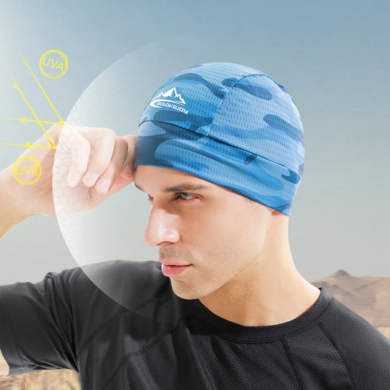 Cooling Skull Cap Breathable Cycling Caps Ice Fabric Anti-UV Bicycle Head Scarf Helmet Liner Outdoor Hiking Quick Dry Cap