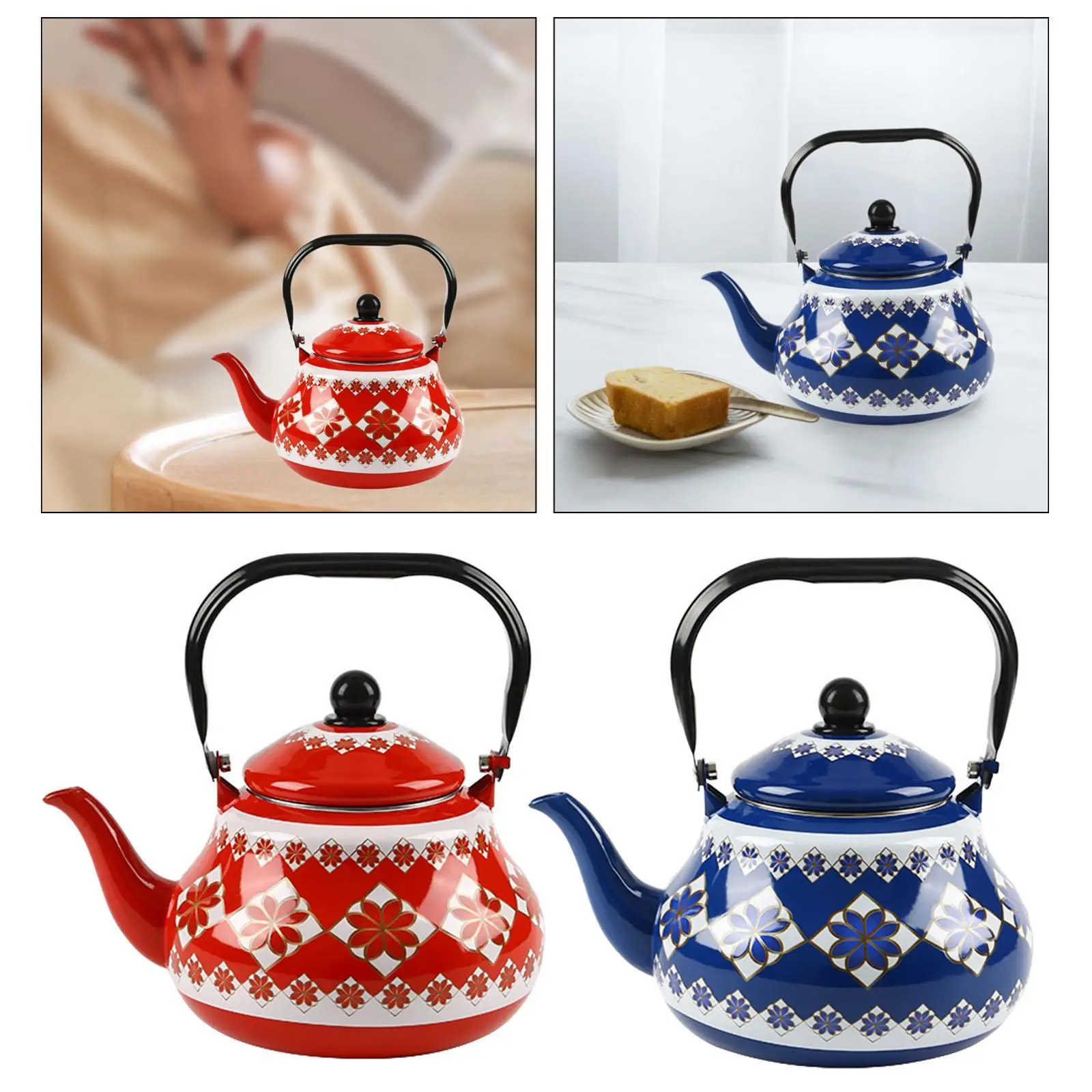 Ceramic Teapot Porcelain Tea Kettles Chinese Styles 2.5 L Tea Maker for Boiling Hot Water for Restaurant Kitchen Home Outdoor