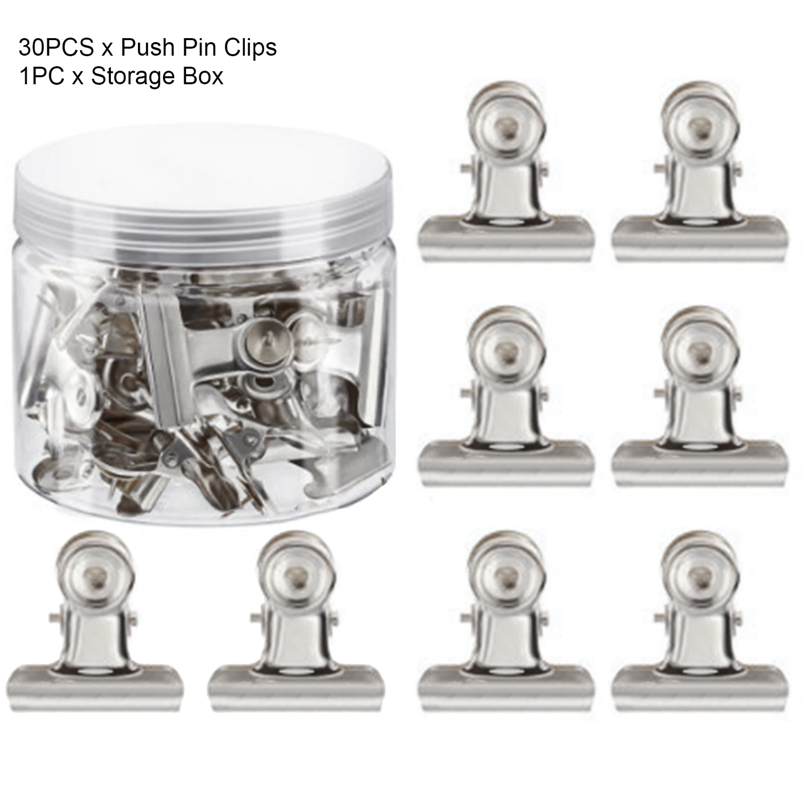 Thumbtack 30ชิ้นกระดาษโน๊ตกันเสียงโลหะสำหรับโรงเรียนใช้ในสำนักงานใช้ซ้ำได้