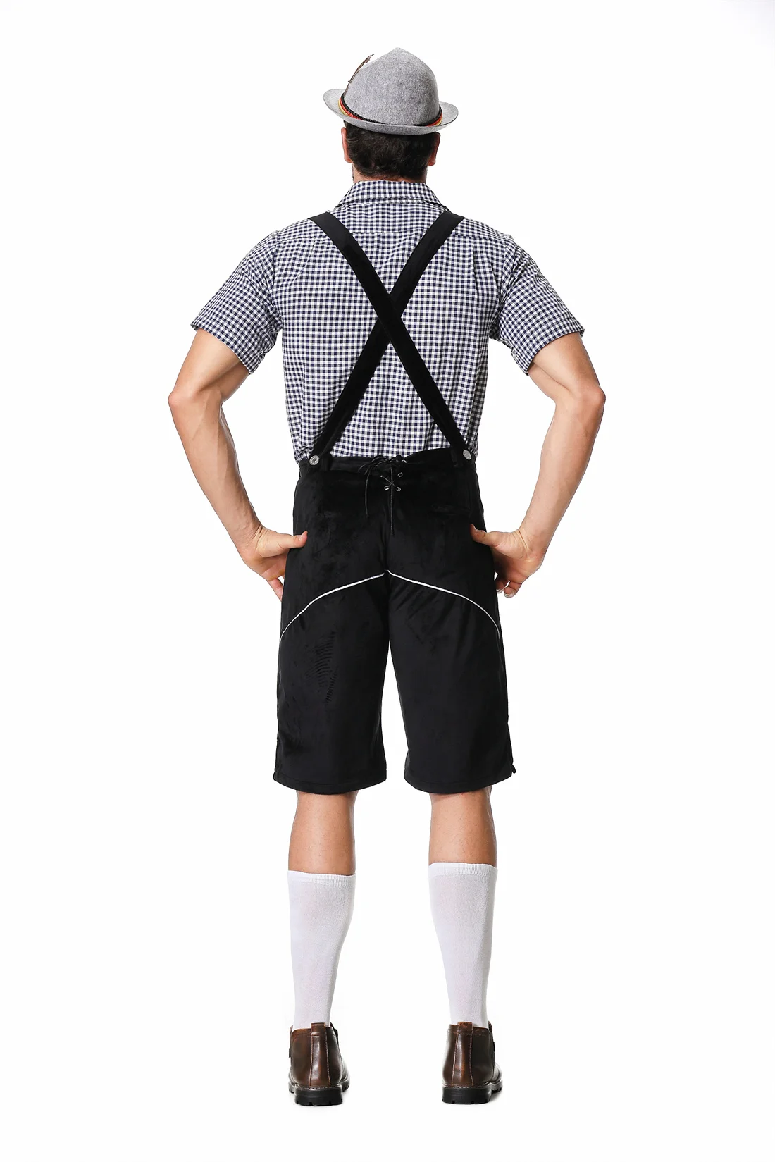 Man Carnival Halloween Oktoberfest Costume Bavarian German Beer Festival Male Lederhosen Cosplay Fancy Party Dress