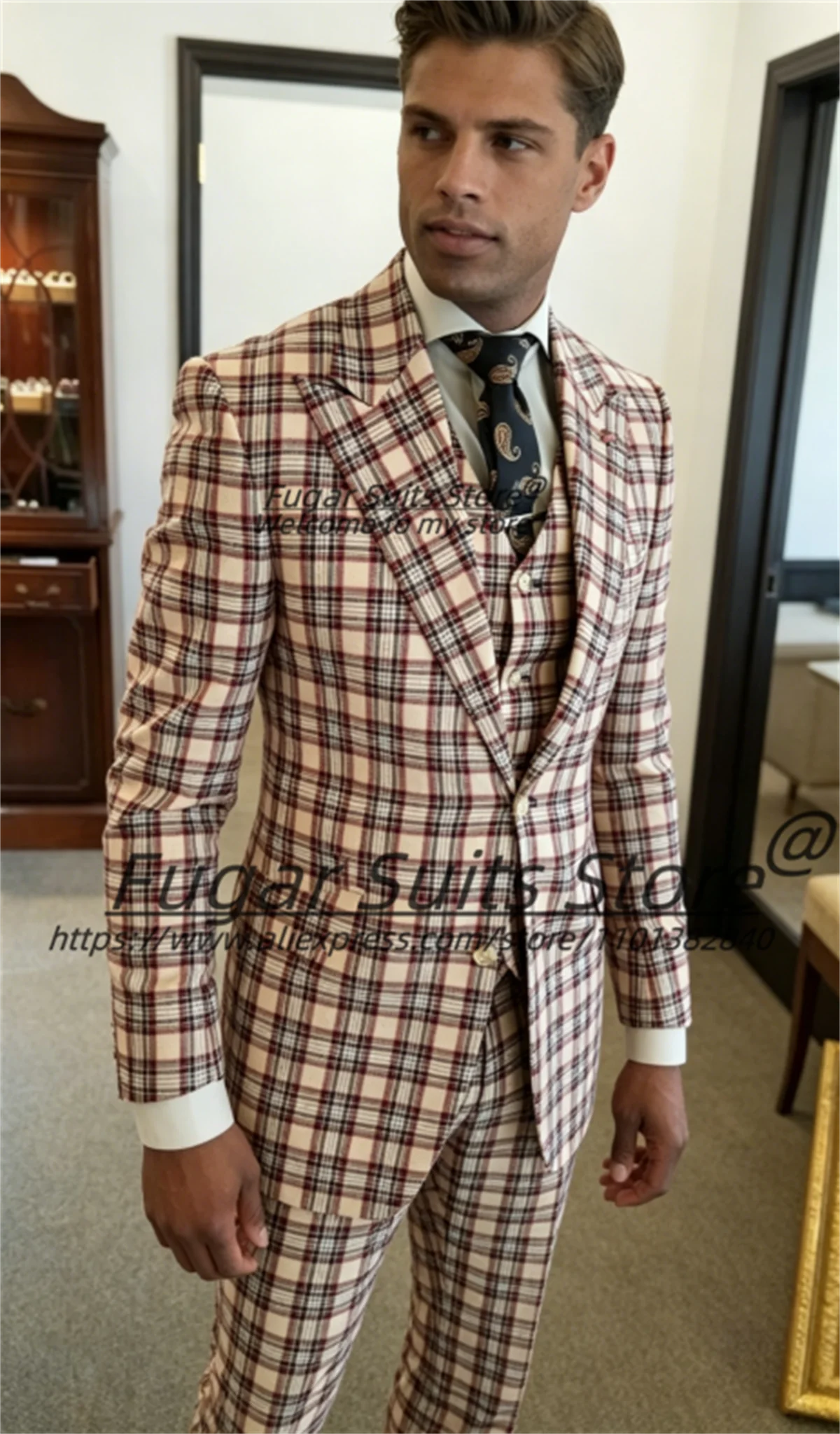 Setelan Jas Pria Bisnis Plaid  - Men'S Grooming Kits ulasan dan harga