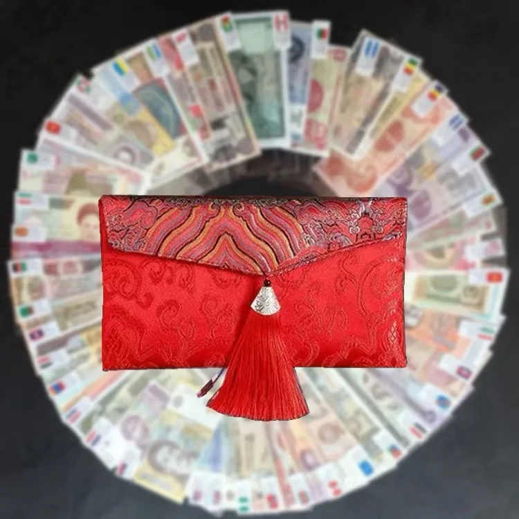 50/100 billetes de 28/50 países diferentes del mundo, billetes originales UNC de colección, regalo con bandera y bolsa roja, decoración para el hogar