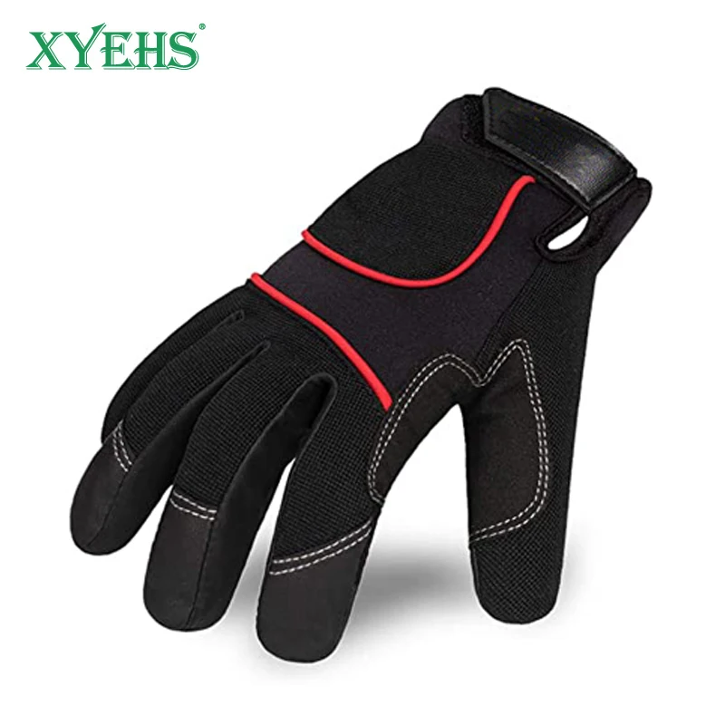 XYEHS Cadet Safety Work Gloves for Palm & Fingertip Reinforced, Abrasion Resistant Comfortable for Construction Outdoor Sports