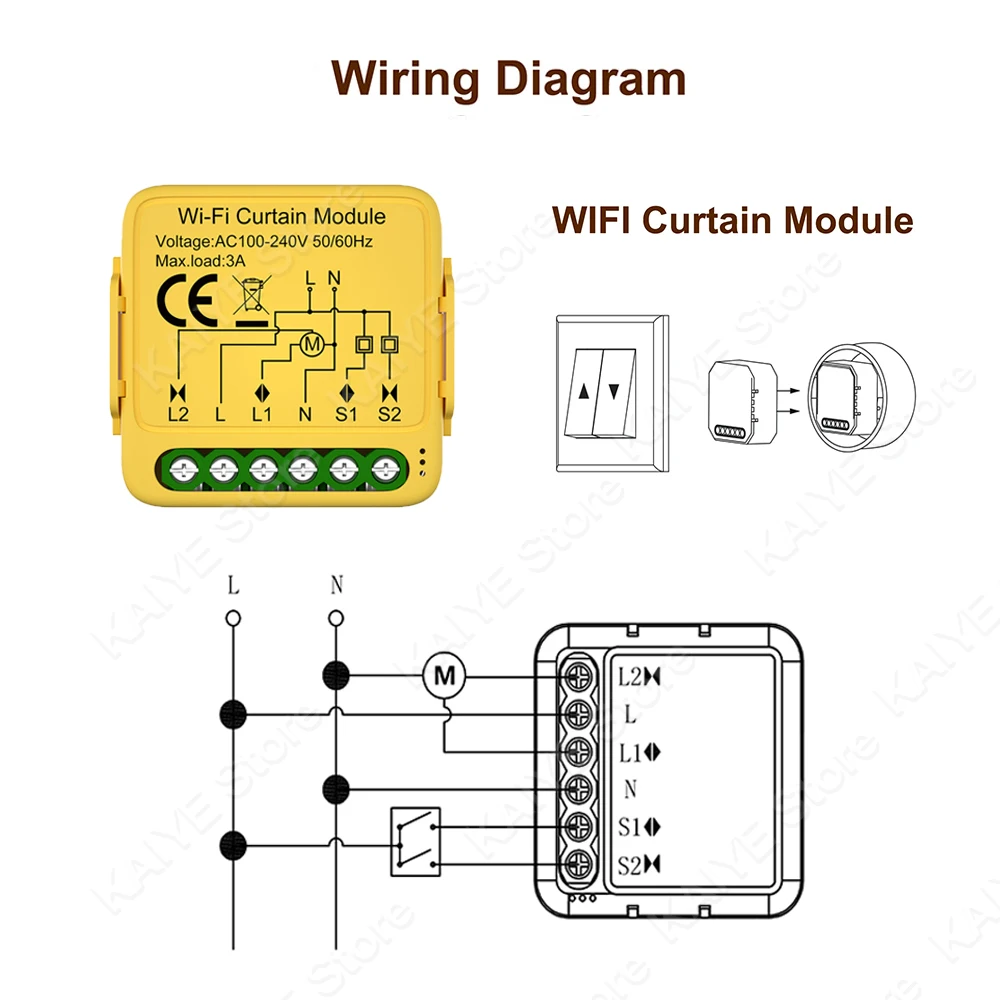 Tuya WiFi Curtain Blinds Module Switch Controller Roller Shutter Motor Smart Life App Voice Control Works with Alexa Google home