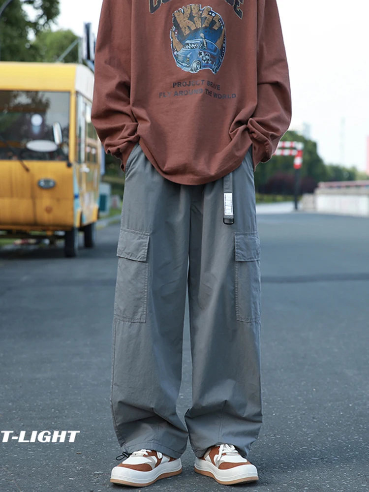 

Мужские брюки свободного кроя в американском стиле, прямые, для работы, весенние, модные, винтажные, функциональные, для лесозаготовок, повседневные, длинные