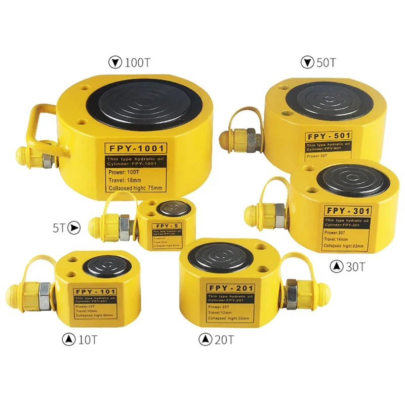 50T 100T Ultra-thin Portable Hydraulic Lifting Jack Separate Hydraulic Booster Cylinder Pump Top