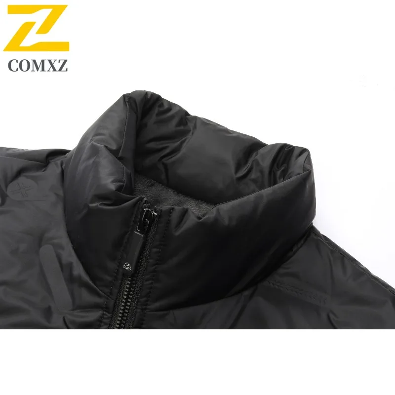 COMXZ الرجال سترة منتفخة الأعمال الكلاسيكية مكتب العمل الدافئة اليومية تخفيف وسادة مبطنة الحد الأدنى الشتاء الحشو معطف رياضي 2025