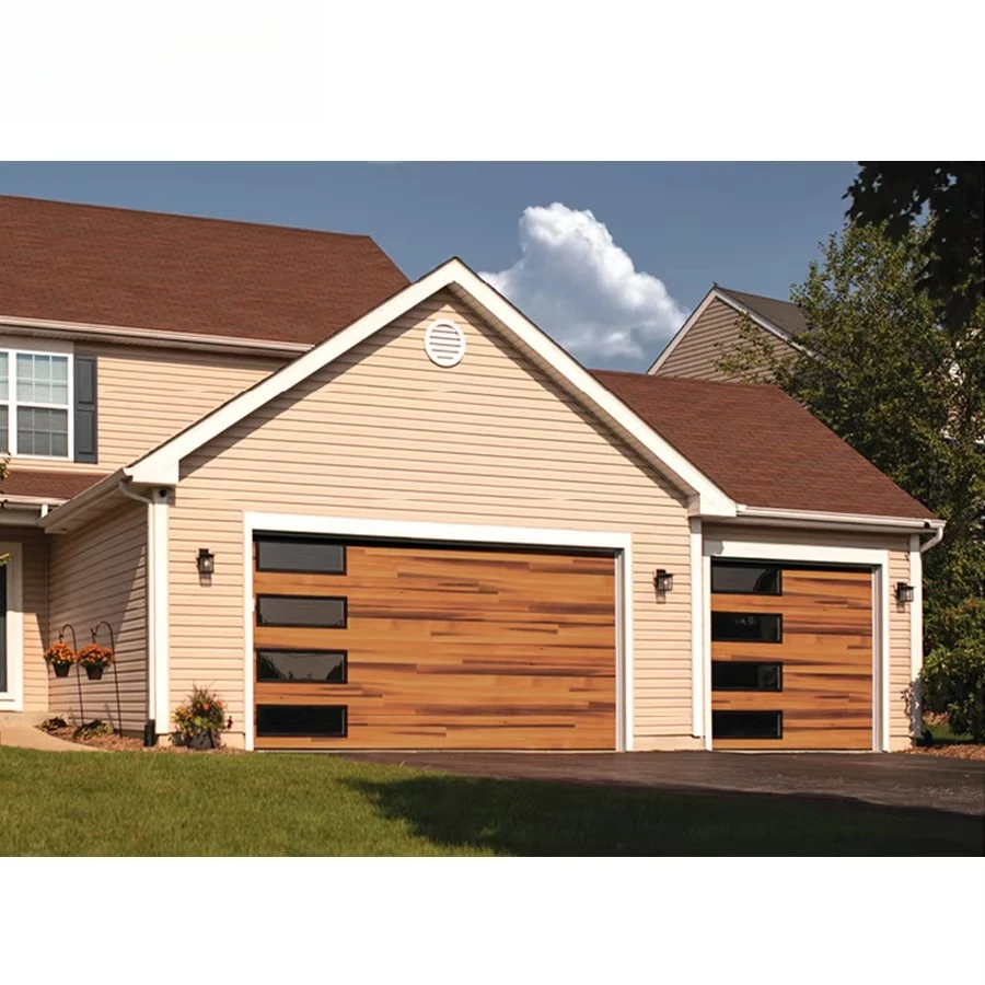 Modern Steel Residential Garage Door External Aluminum Driving Motor Waterproof Finished Surface Durable Household Outdoor Door